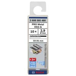 Bosch Accessories 2608585480 HSS kovový spirálový vrták 2.9 mm Celková délka 61 mm broušený DIN 338 válcová stopka 10 ks