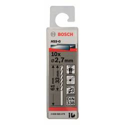 Bosch Accessories 2608585479 HSS kovový spirálový vrták 2.7 mm Celková délka 61 mm broušený DIN 338 válcová stopka 10 ks