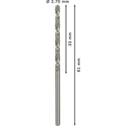 Bosch Accessories 2608585479 HSS kovový spirálový vrták 2.7 mm Celková délka 61 mm broušený DIN 338 válcová stopka 10 ks