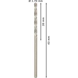 Bosch Accessories 2608585472 HSS kovový spirálový vrták 1.7 mm Celková délka 43 mm broušený DIN 338 válcová stopka 10 ks