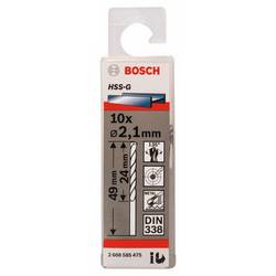 Bosch Accessories 2608585475 HSS kovový spirálový vrták 2.1 mm Celková délka 49 mm broušený DIN 338 válcová stopka 10 ks