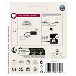 Paulmann 93446 Nova vestavné svítidlo, LED, LED, 6 W, železo (kartáčované)