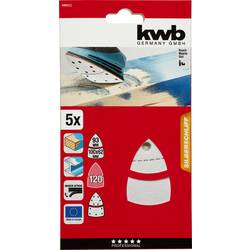 kwb 496812 brusný papír pro delta brusky Zrnitost 120 (d x š) 62, 93 mm, mm x 100 mm 5 ks