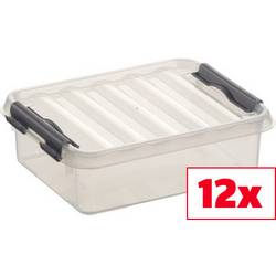 Helit úložný box Sunware Q-line transparentní 1 l (š x v x h) 15 x 6 x 20 cm 12 ks