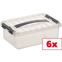 Helit úložný box Sunware Q-line transparentní 4 l (š x v x h) 20 x 10 x 30 cm 6 ks
