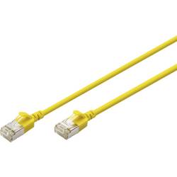 Digitus DK-1632-A-003S-Y RJ45 síťové kabely, propojovací kabely CAT 6A F/FTP 0.3 m žlutá barevně rozlišený, stíněný, točený drát, S průchodkou chránící proti