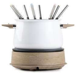 DOMO DO736F fondue 1500 W indikátor, 8 napichovátek na fondue dřevo, bílá