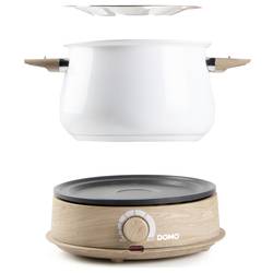 DOMO DO736F fondue 1500 W indikátor, 8 napichovátek na fondue dřevo, bílá