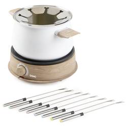 DOMO DO736F fondue 1500 W indikátor, 8 napichovátek na fondue dřevo, bílá