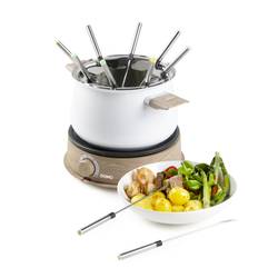 DOMO DO736F fondue 1500 W indikátor, 8 napichovátek na fondue dřevo, bílá