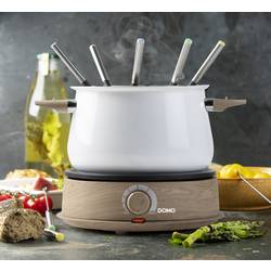 DOMO DO736F fondue 1500 W indikátor, 8 napichovátek na fondue dřevo, bílá