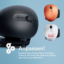 R-GO Tools Twister optická myš, přenos Bluetooth®, 3 tlačítko, 2400 dpi, černá
