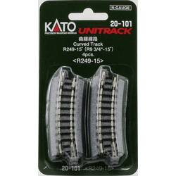 7078110 N Kato Unitrack zahnutá kolej 15 ° 249 mm 4 ks