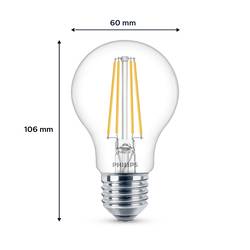 Philips LED 9290018150 LED Energetická třída (EEK2021) E (A - G) E27 klasická žárovka 7 W = 60 W neutrální bílá (Ø x v) 60 mm x 106 mm vlákno 6 ks