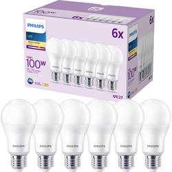 Philips LED 9290023068 LED Energetická třída (EEK2021) E (A - G) E27 klasická žárovka 13 W = 100 W teplá bílá (Ø x v) 60 mm x 120 mm 6 ks