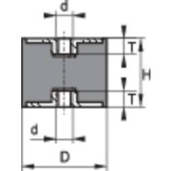 PB Fastener 100583 závitový tlumič vibrací Vnitřní závit M6 Výška 25 mm 1 ks