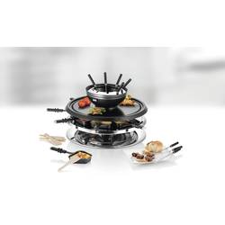 Unold UNOLD RACLETTE 48726 Multi 4 in 1 - Raclette/Fondue/Grill/Heißer Stein raclette gril 8 napichovátek na fondue, 8 pánví, nepřilnavý povlak, plynulý