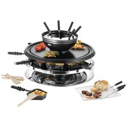 Unold UNOLD RACLETTE 48726 Multi 4 in 1 - Raclette/Fondue/Grill/Heißer Stein raclette gril 8 napichovátek na fondue, 8 pánví, nepřilnavý povlak, plynulý