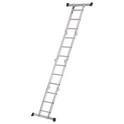 TOOLCRAFT TO-10104645 hliník víceúčelový žebřík skládací max.prac. výška: 4.3 m stříbrná 15.7 kg