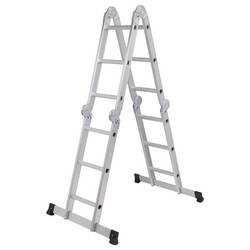 TOOLCRAFT TO-10104645 hliník víceúčelový žebřík skládací max.prac. výška: 4.3 m stříbrná 15.7 kg
