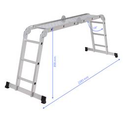 TOOLCRAFT TO-10104645 hliník víceúčelový žebřík skládací max.prac. výška: 4.3 m stříbrná 15.7 kg