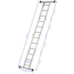 TOOLCRAFT TO-10104645 hliník víceúčelový žebřík skládací max.prac. výška: 4.3 m stříbrná 15.7 kg