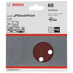 Bosch Accessories Expert for Wood 2608605641 brusné papíry pro excentrické brusky na suchý zip, s otvory Zrnitost 60 (Ø) 125 mm 5 ks