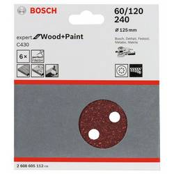 Bosch Accessories Best for Wood 2608605112 sada brusného papíru pro excentrické brusky na suchý zip, s otvory Zrnitost 60, 120, 240 (Ø) 125 mm 1 sada