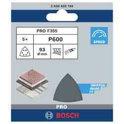 Bosch Accessories Best for Stone 2608605199 brusný papír pro delta brusky na suchý zip, s otvory Zrnitost 600 Rozměr přes roh 93 mm (d x š) 93 mm x 93 mm 5 ks