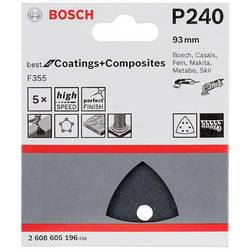Bosch Accessories Best for Stone 2608605196 brusný papír pro delta brusky na suchý zip, s otvory Zrnitost 240 Rozměr přes roh 93 mm (d x š) 93 mm x 93 mm 5 ks