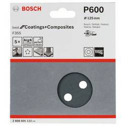 Bosch Accessories Best for Stone 2608605122 brusné papíry pro excentrické brusky na suchý zip, s otvory Zrnitost 600 (Ø) 125 mm 5 ks