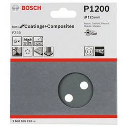 Bosch Accessories Best for Stone 2608605123 brusné papíry pro excentrické brusky na suchý zip, s otvory Zrnitost 1200 (Ø) 125 mm 5 ks