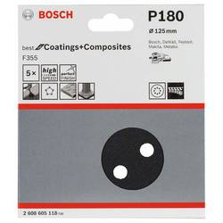 Bosch Accessories Best for Stone 2608605118 brusné papíry pro excentrické brusky na suchý zip, s otvory Zrnitost 180 (Ø) 125 mm 5 ks