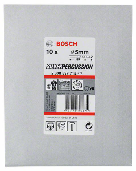 Bosch Accessories CYL-3 2608597715 tvrdý kov vrták do betonu 5 mm Celková délka 85 mm válcová stopka 10 ks