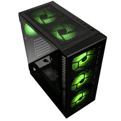 Kolink Observatory HF Glass PC skříň černá 2 předinstalované LED ventilátory, 4 předinstalované LED ventilátory