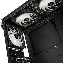 Kolink Observatory HF Glass PC skříň černá 2 předinstalované LED ventilátory, 4 předinstalované LED ventilátory
