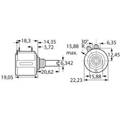 Bourns 3540S-1-202L precizní potenciometr, 10cestný, 2 W, 2 kΩ, 1 ks, Piece