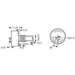 Bourns 6639S-1-103 plastový potenciometr, 1 W, 10 kΩ, 1 ks