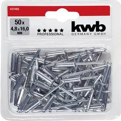 kwb 407486 slepý nýt (Ø x d) 4.8 mm x 16 mm hliník hliník hliník 50 ks