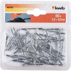 kwb 407457 slepý nýt (Ø x d) 3.2 mm x 6.5 mm hliník hliník hliník 50 ks