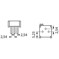 Bourns 3296P-1-502LF cermetový trimr 25cestný lineární 0.5 W 5 kΩ 9 ° 9 ° 1 ks Piece