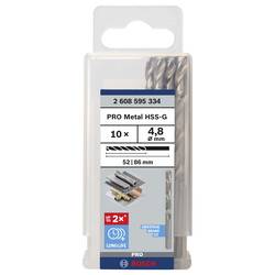 Bosch Accessories 2608595334 HSS kovový spirálový vrták 4.8 mm Celková délka 83 mm broušený DIN 338 válcová stopka 10 ks