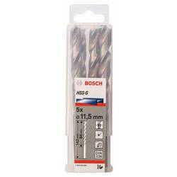 Bosch Accessories 2608595080 2608595080 HSS kovový spirálový vrták 11.5 mm Celková délka 142 mm broušený DIN 338 válcová stopka 5 ks