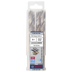 Bosch Accessories 2608595080 2608595080 HSS kovový spirálový vrták 11.5 mm Celková délka 142 mm broušený DIN 338 válcová stopka 5 ks