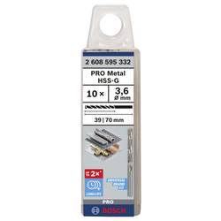 Bosch Accessories 2608595332 HSS kovový spirálový vrták 3.6 mm Celková délka 70 mm broušený DIN 338 válcová stopka 10 ks
