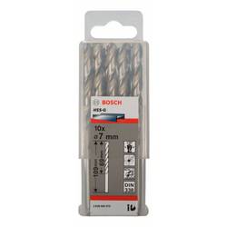 Bosch Accessories 2608595070 HSS kovový spirálový vrták 7 mm Celková délka 109 mm broušený DIN 338 válcová stopka 10 ks