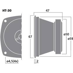 Monacor HT-30 Výškový reproduktor 50 W 8 Ω