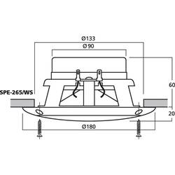 Monacor SPE-265/WS vestavný reproduktor 60 W 8 Ω bílá 1 pár