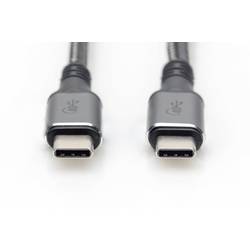 Digitus Kabel USB-C USB 4.0 USB-C ® zástrčka 3.00 m černá stínění pletivem, stíněný, odolné proti roztržení, kulatý, 8K UHD DB-300443-030-S