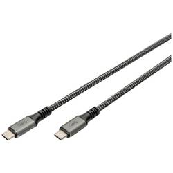 Digitus Kabel USB-C USB 4.0 USB-C ® zástrčka 1.00 m černá stínění pletivem, stíněný, odolné proti roztržení, kulatý, 8K UHD DB-300443-010-S